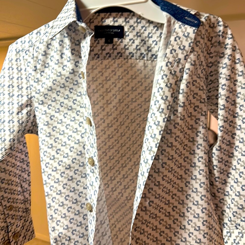 Boys button down designer long sleeve shirt